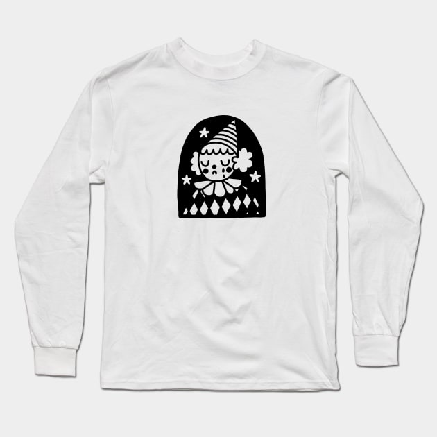 Sad Clown Boy Long Sleeve T-Shirt by AbundanceSeed